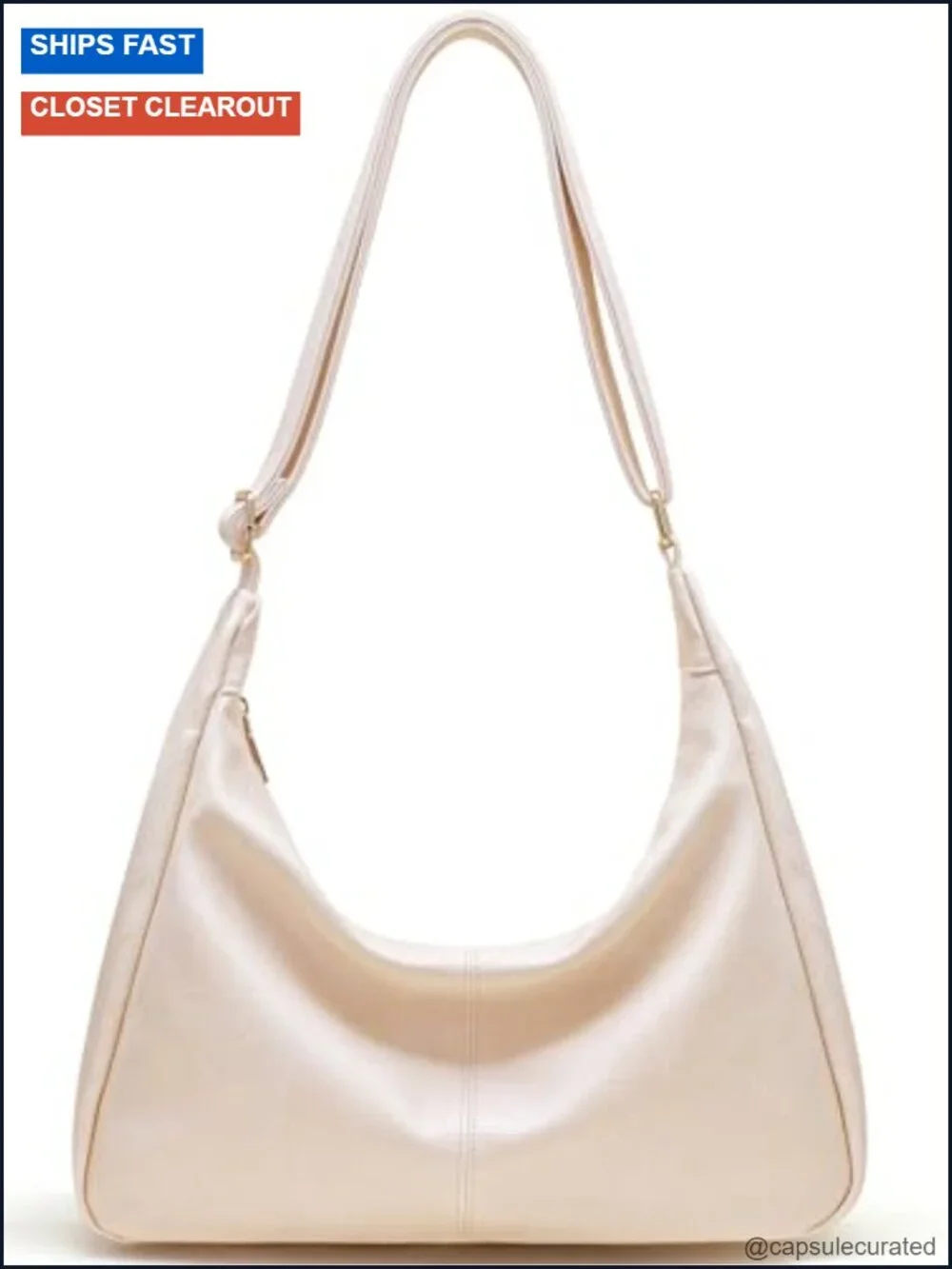 Retro Vegan Leather Hobo Handbag Slouchy Tote Crossbody Purse